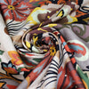 Italian 'floral mood' viscose knit - terracotta