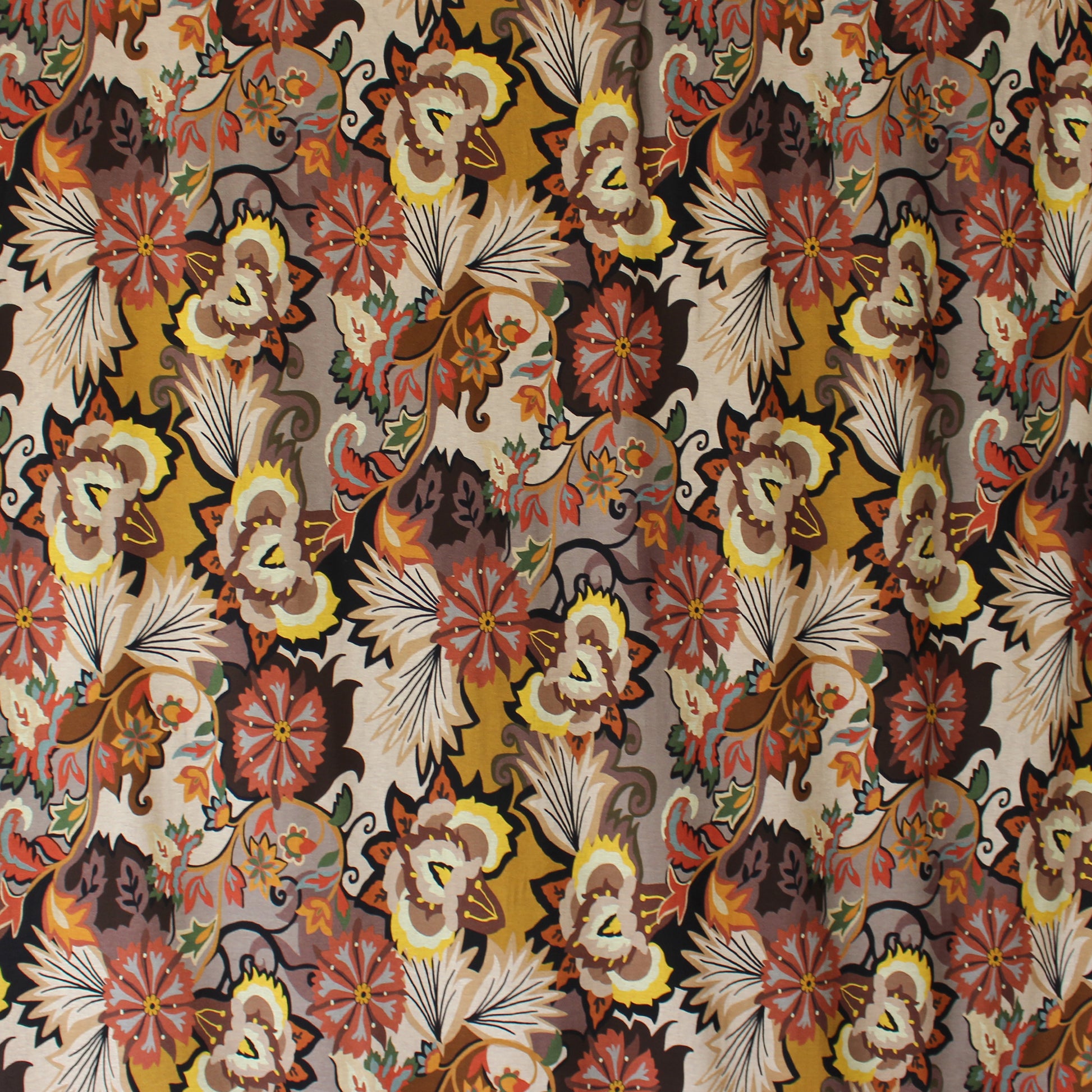 Italian 'floral mood' viscose knit - terracotta