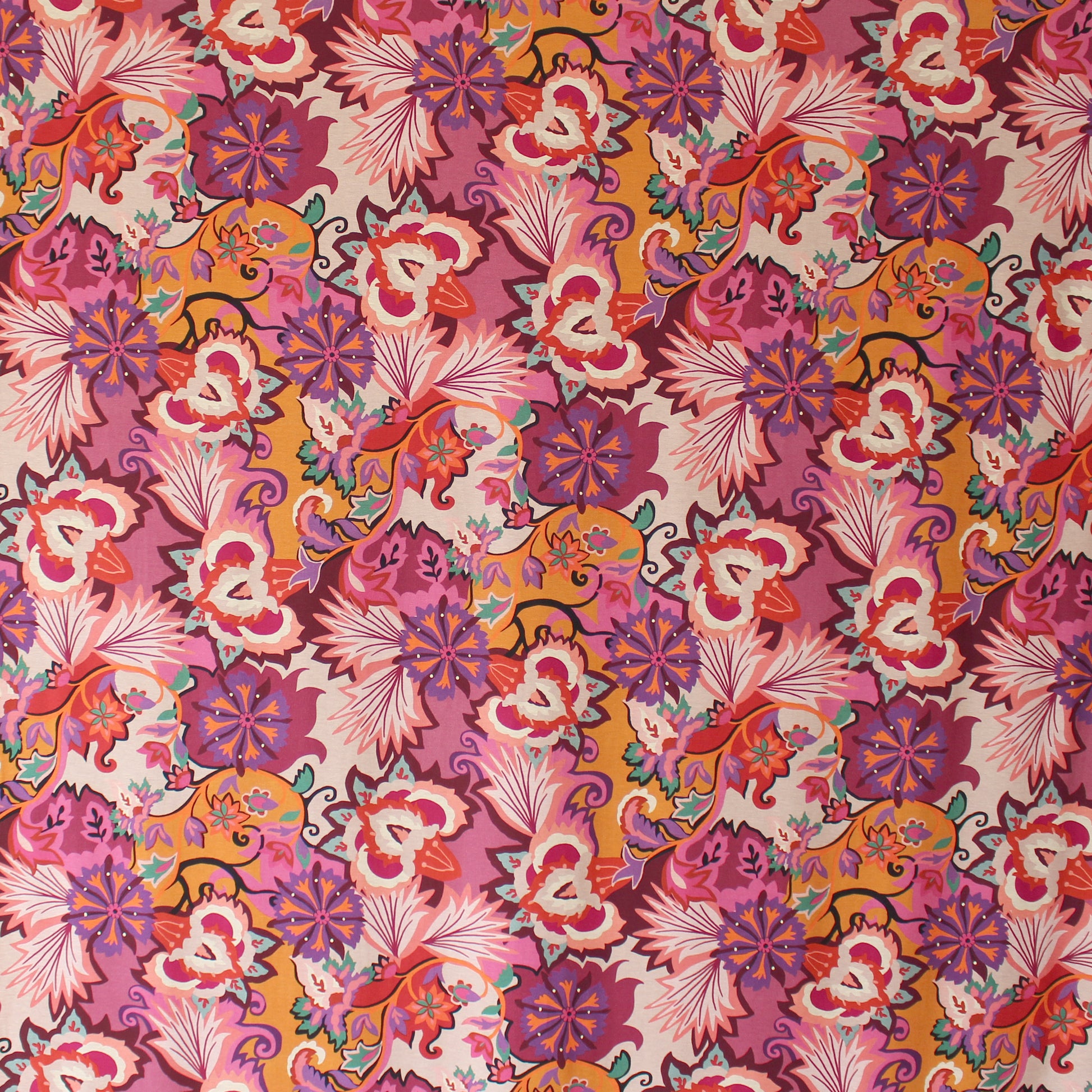 Italian 'floral mood' viscose knit - rose