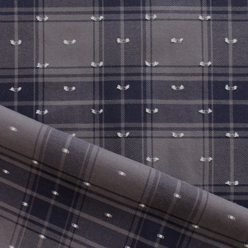 Italian 'Bacall' plaid fil coupé cotton twill, Oeko-Tex cert.