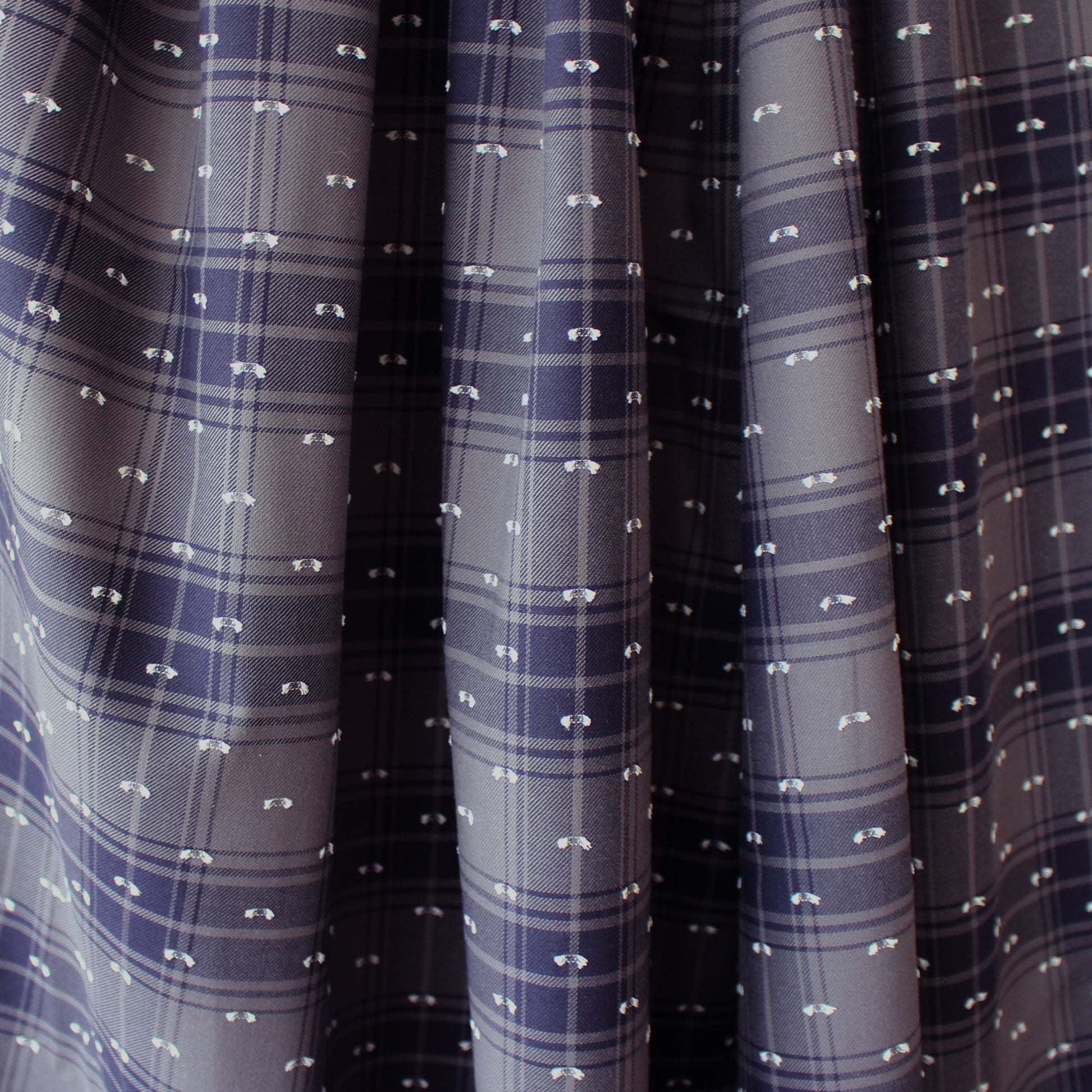 Italian 'Bacall' plaid fil coupé cotton twill, Oeko-Tex cert.