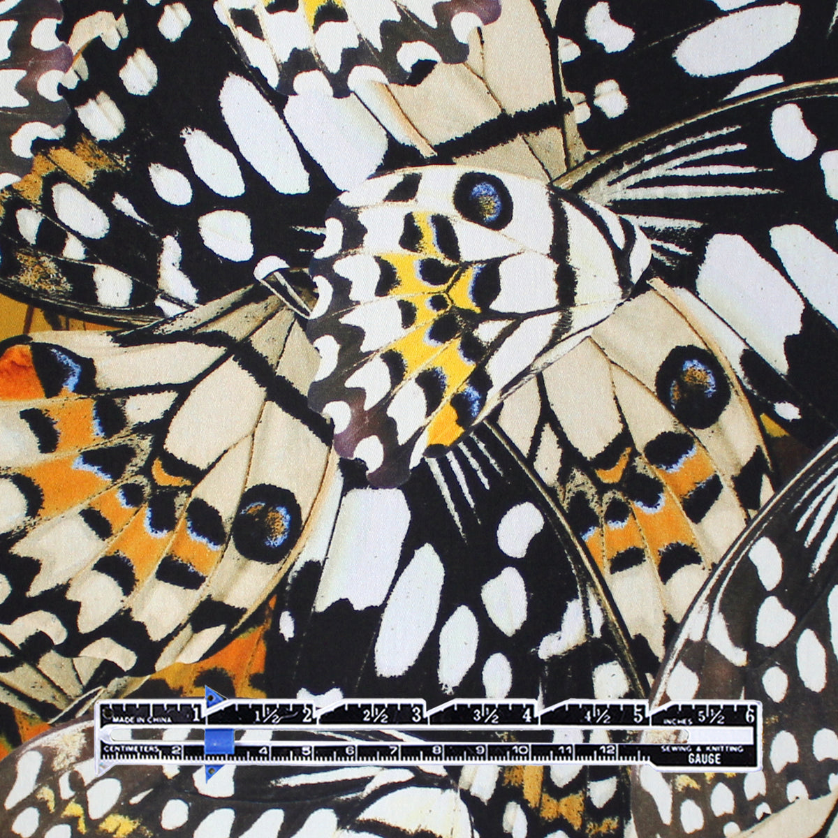 cotton sateen printed stretch woven 'butterfly effect'
