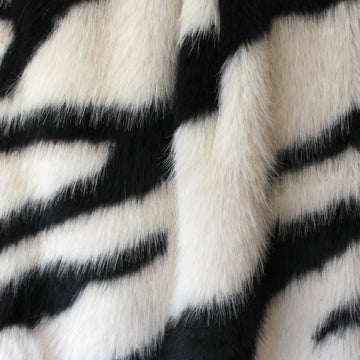 faux fur 'Bengal stripe' Oeko-Tex cert. - black/winter white