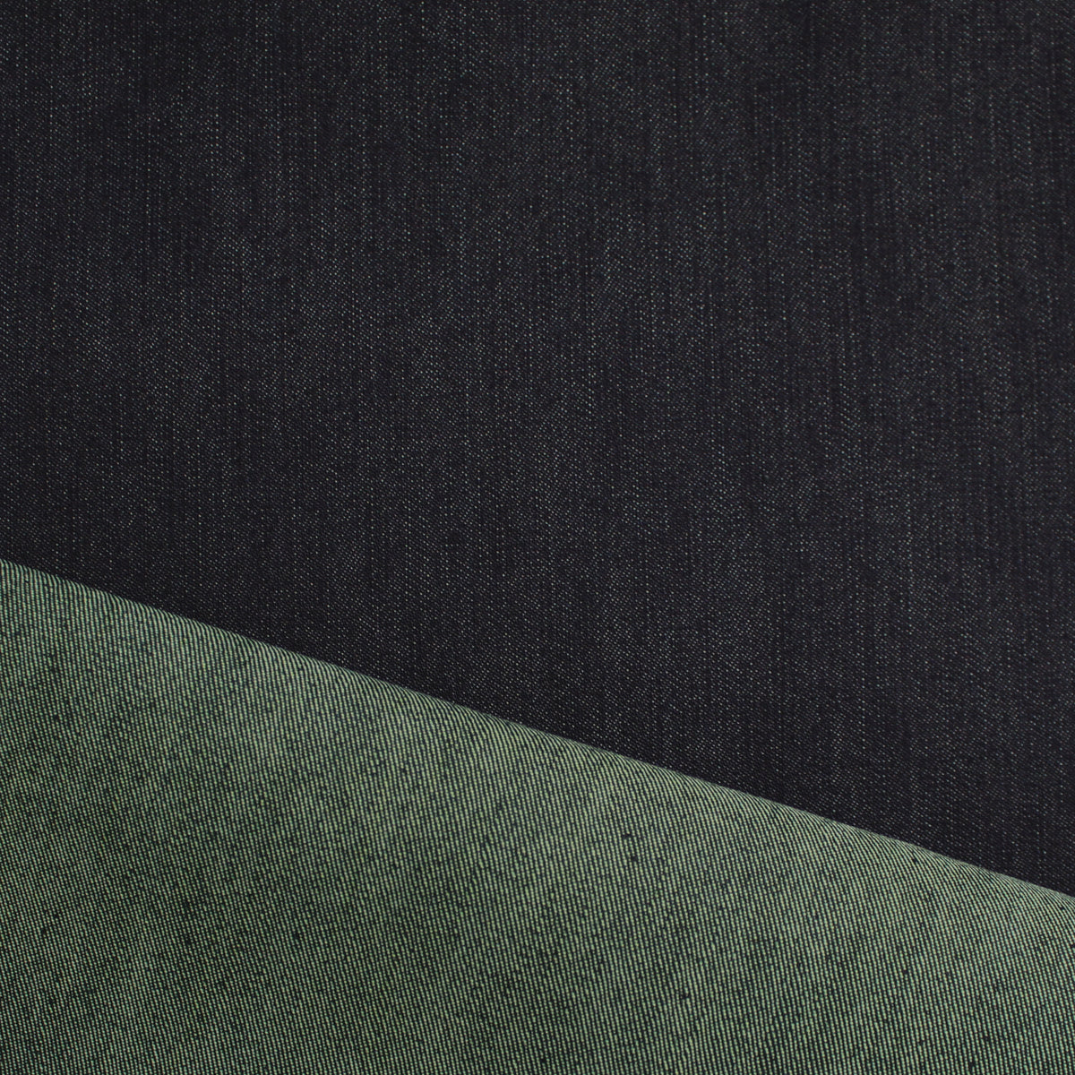 denim, cotton blend mid-weight stretch - indigo/sage