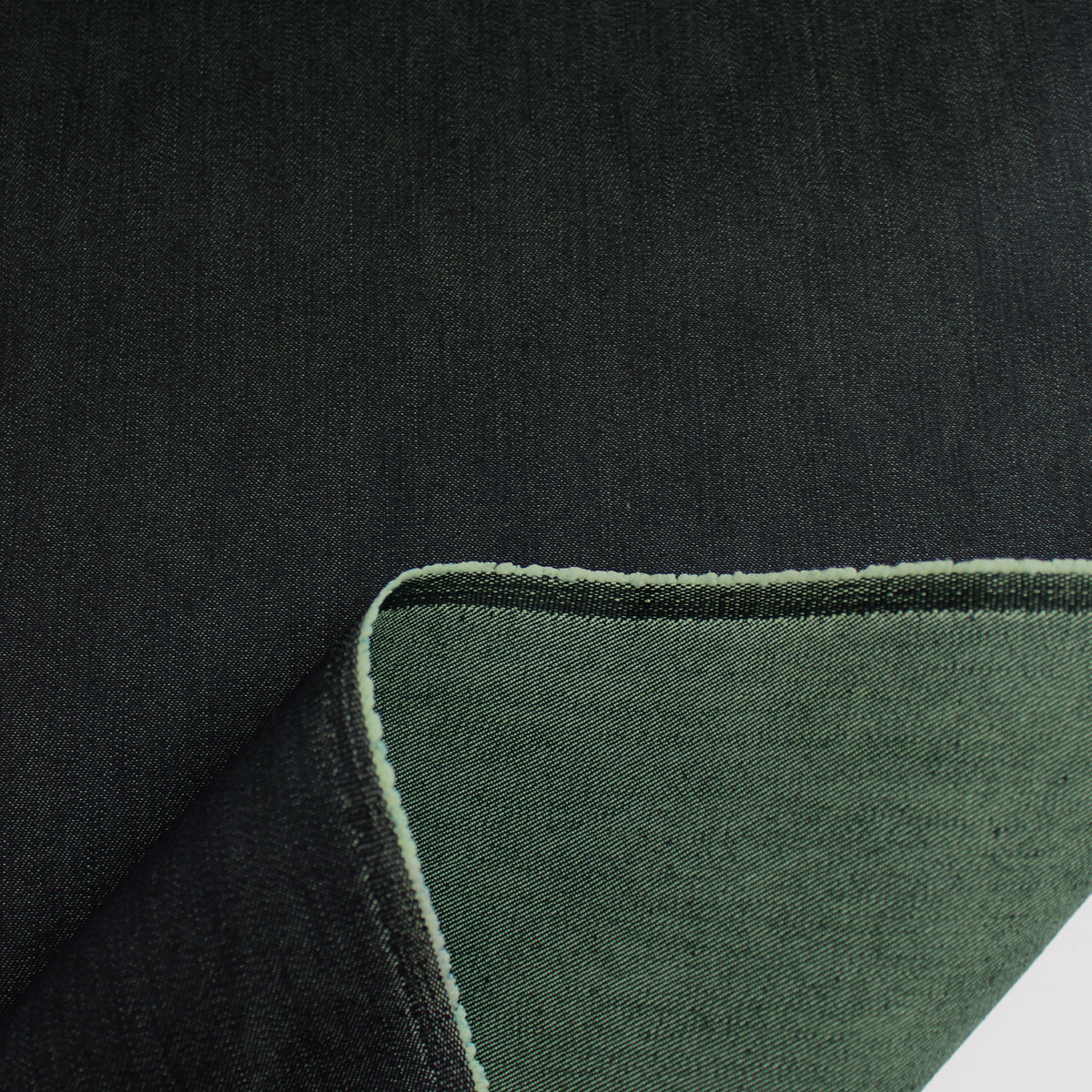 denim, cotton blend mid-weight stretch - indigo/sage