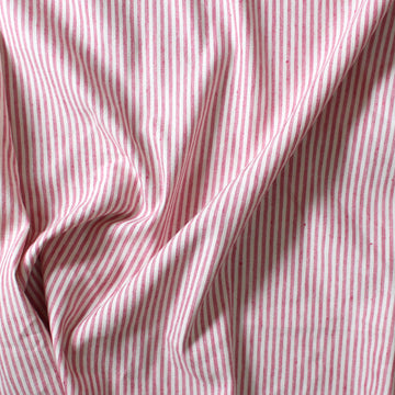 European linen/rayon stretch woven - red/cream stripe