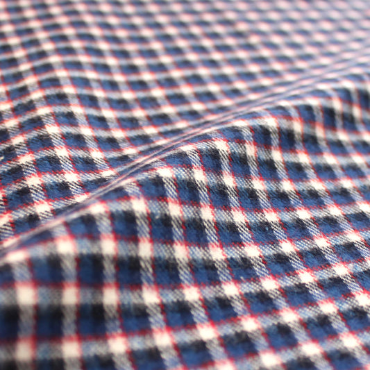 flannel, all-cotton super soft mid-weight woven - red/white/blue plaid