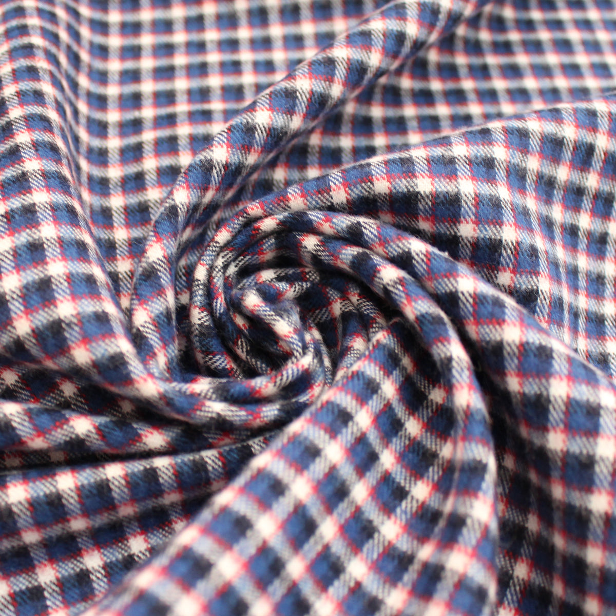 flannel, all-cotton super soft mid-weight woven - red/white/blue plaid
