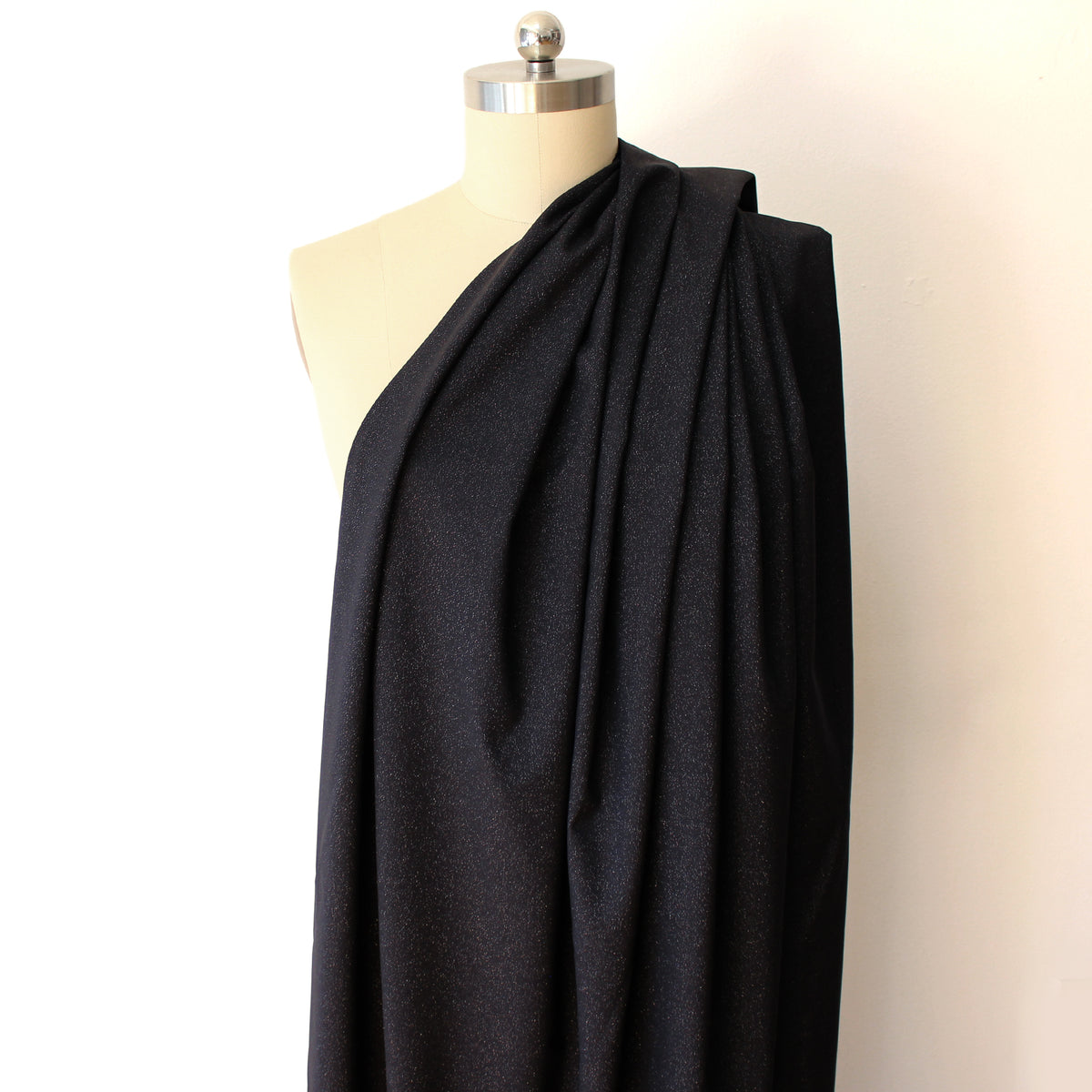 suiting, wool/Lurex stretch woven - midnight/silver