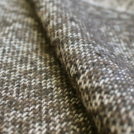 wool/alpaca/cotton blend tweed - mottled brown