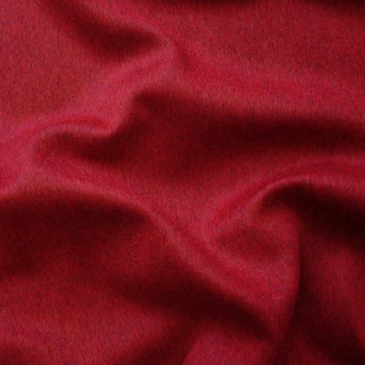 coating, brushed 100% virgin wool doubleface - red / navy