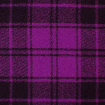 coating, wool blend doubleface tartan plaid - violet / black