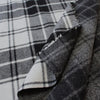 coating, wool blend doubleface tartan plaid - cloud gray / black