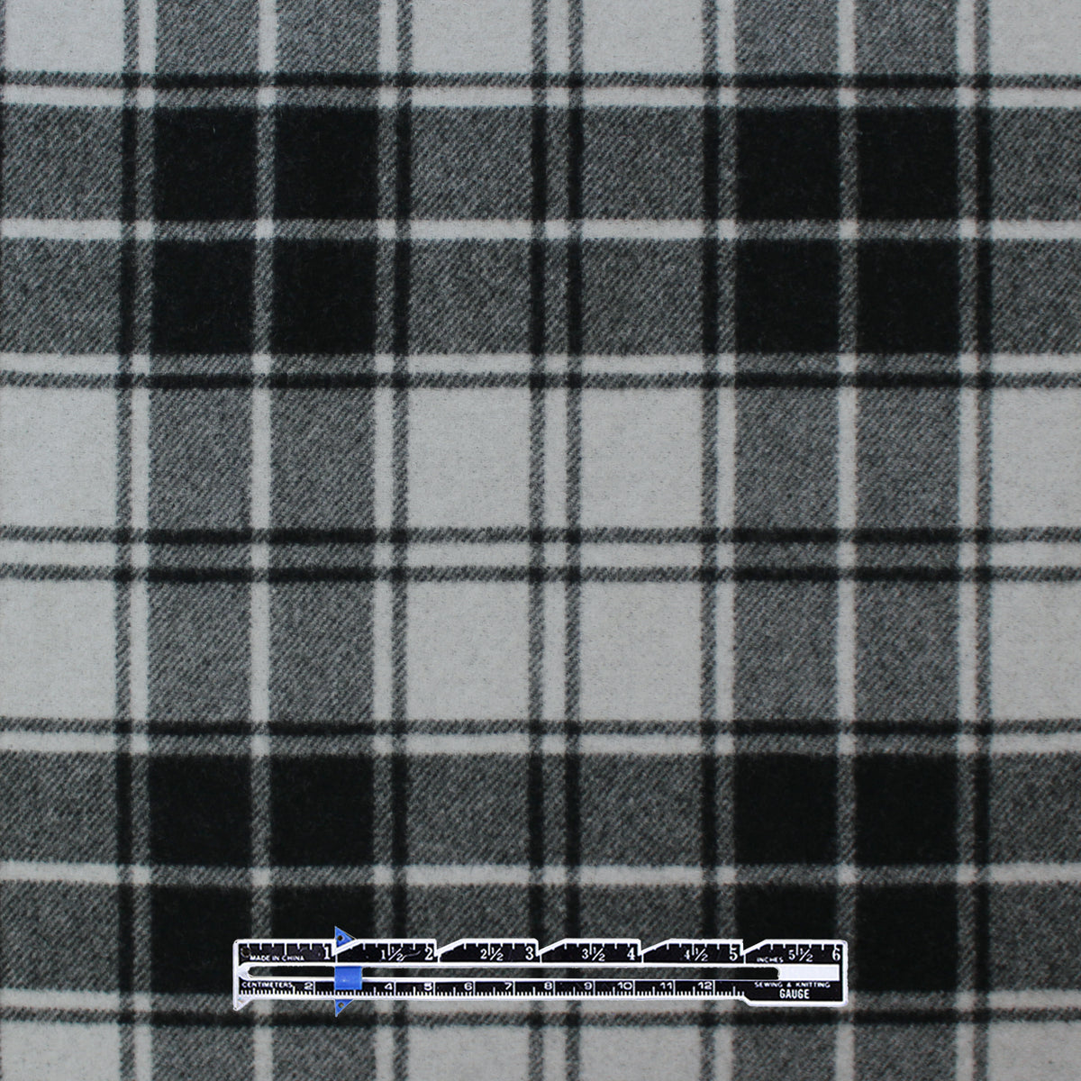 coating, wool blend doubleface tartan plaid - cloud gray / black
