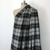 coating, wool blend doubleface tartan plaid - cloud gray / black