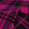 coating, wool/cotton brushed twill tartan plaid - orchid / black
