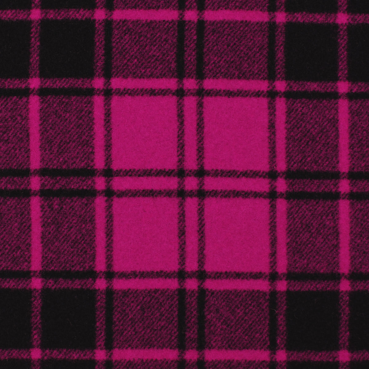 coating, wool/cotton brushed twill tartan plaid - orchid / black