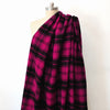 coating, wool/cotton brushed twill tartan plaid - orchid / black