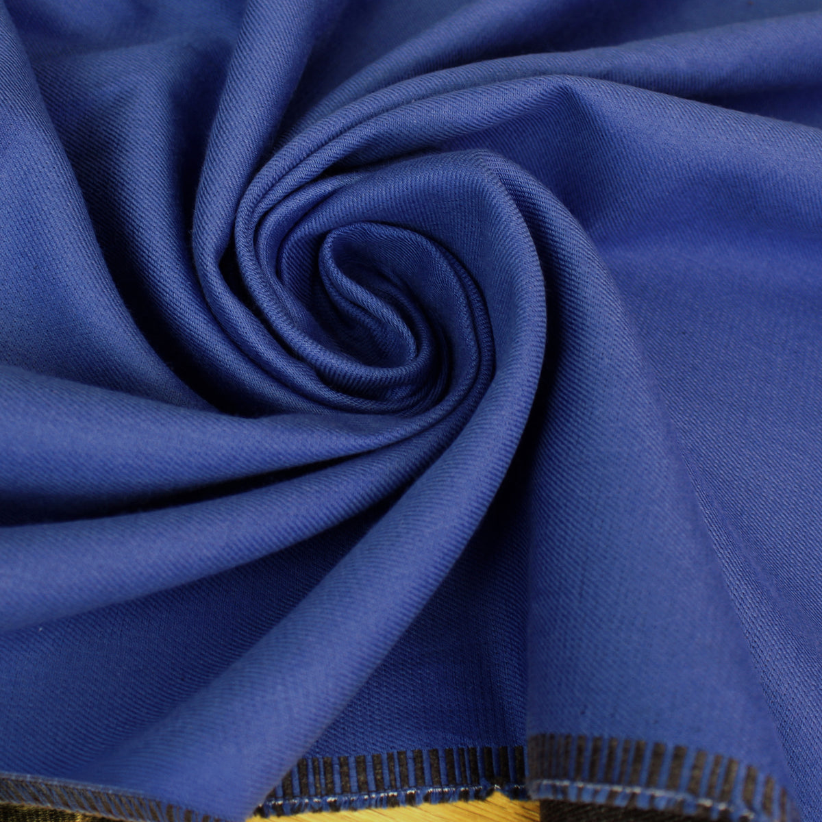 coating/suiting, brushed 100% cotton twill doubleface - bluebird/charcoal