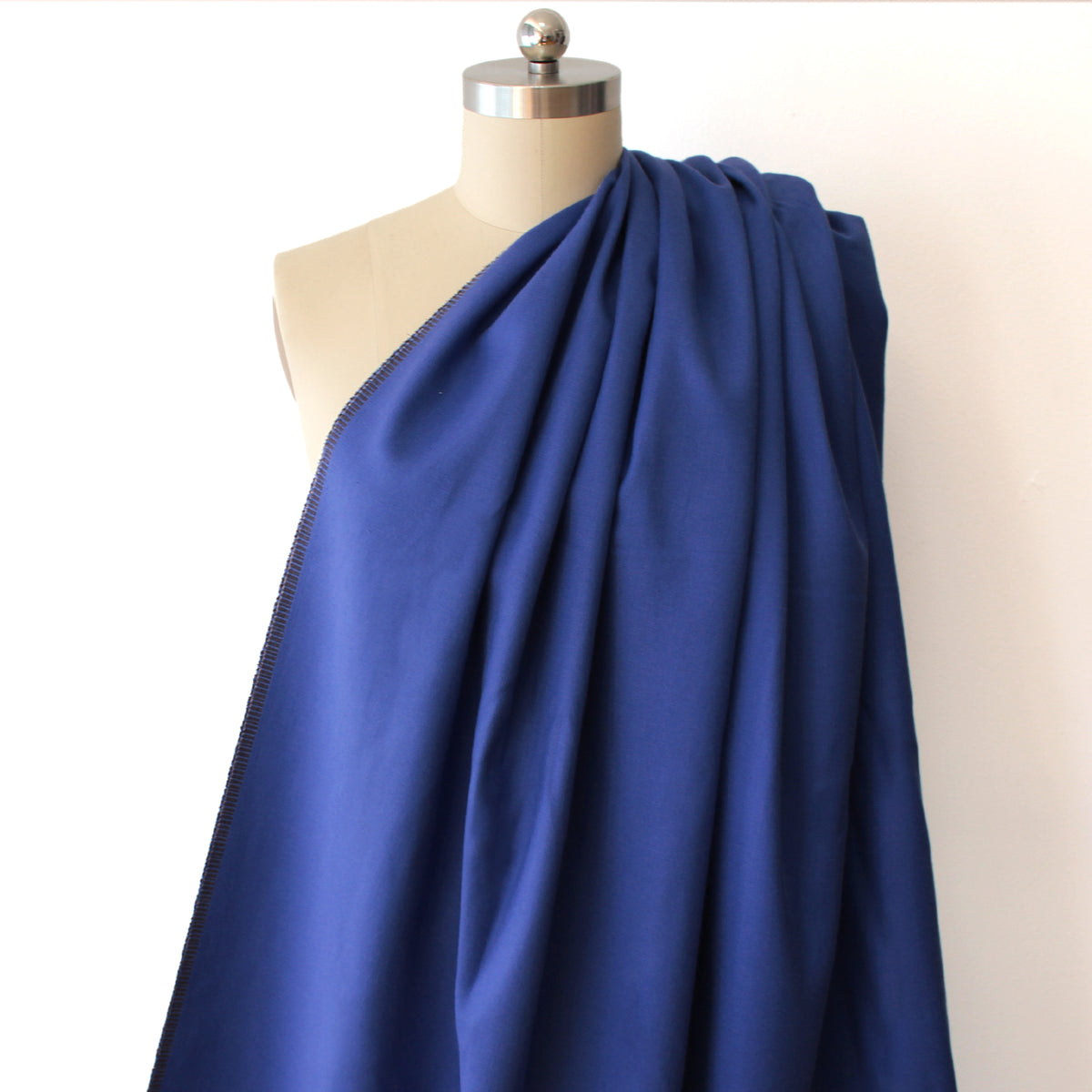 coating/suiting, brushed 100% cotton twill doubleface - bluebird/charcoal