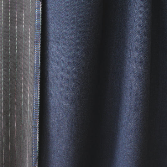 suiting, 100% cotton twill doubleface - herringbone/pinstripe