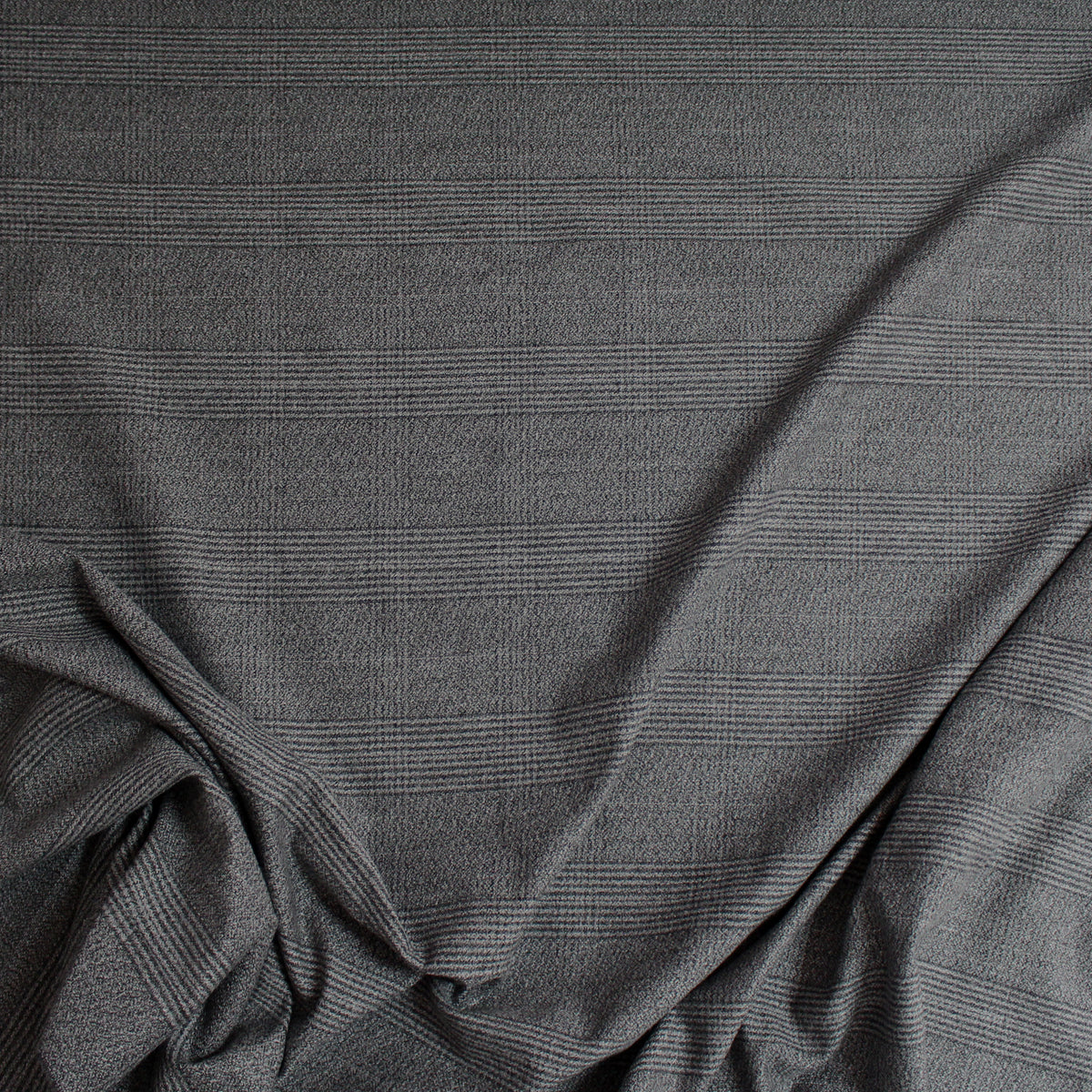 suiting, cotton crepe stretch - tonal gray Glen plaid