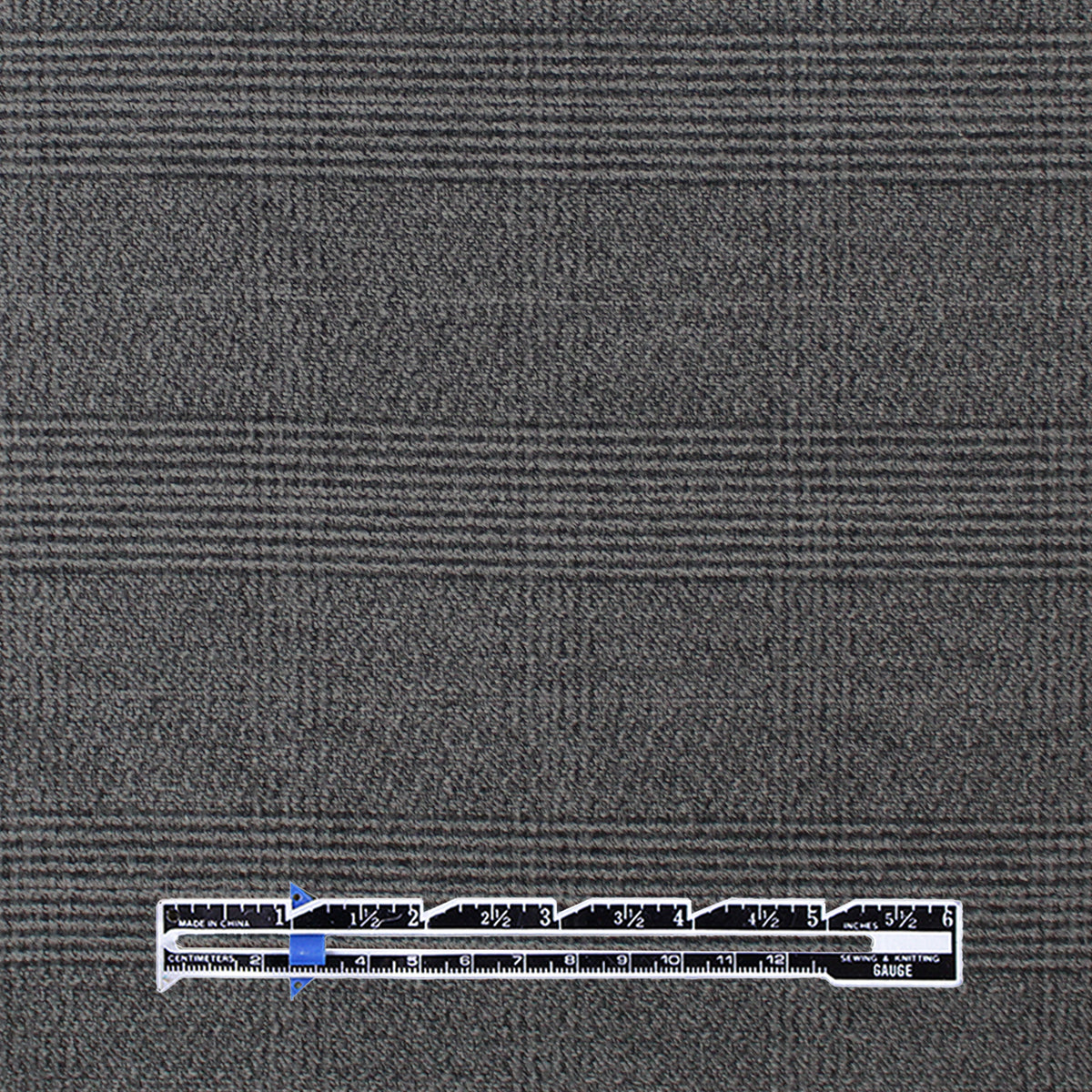 suiting, cotton crepe stretch - tonal gray Glen plaid