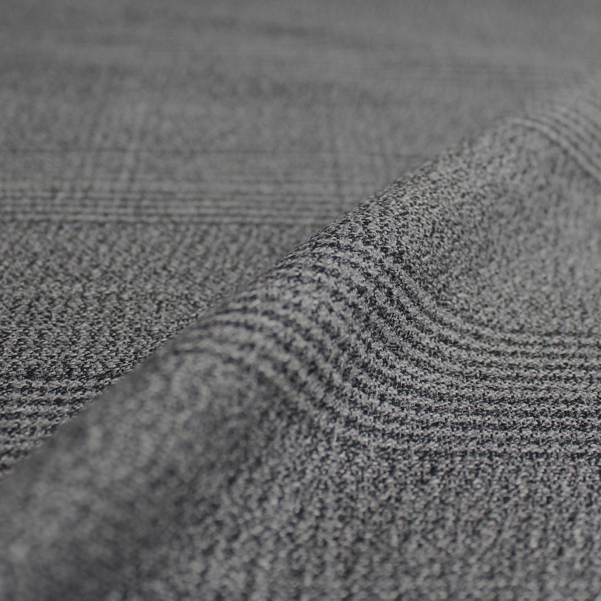 suiting, cotton crepe stretch - tonal gray Glen plaid