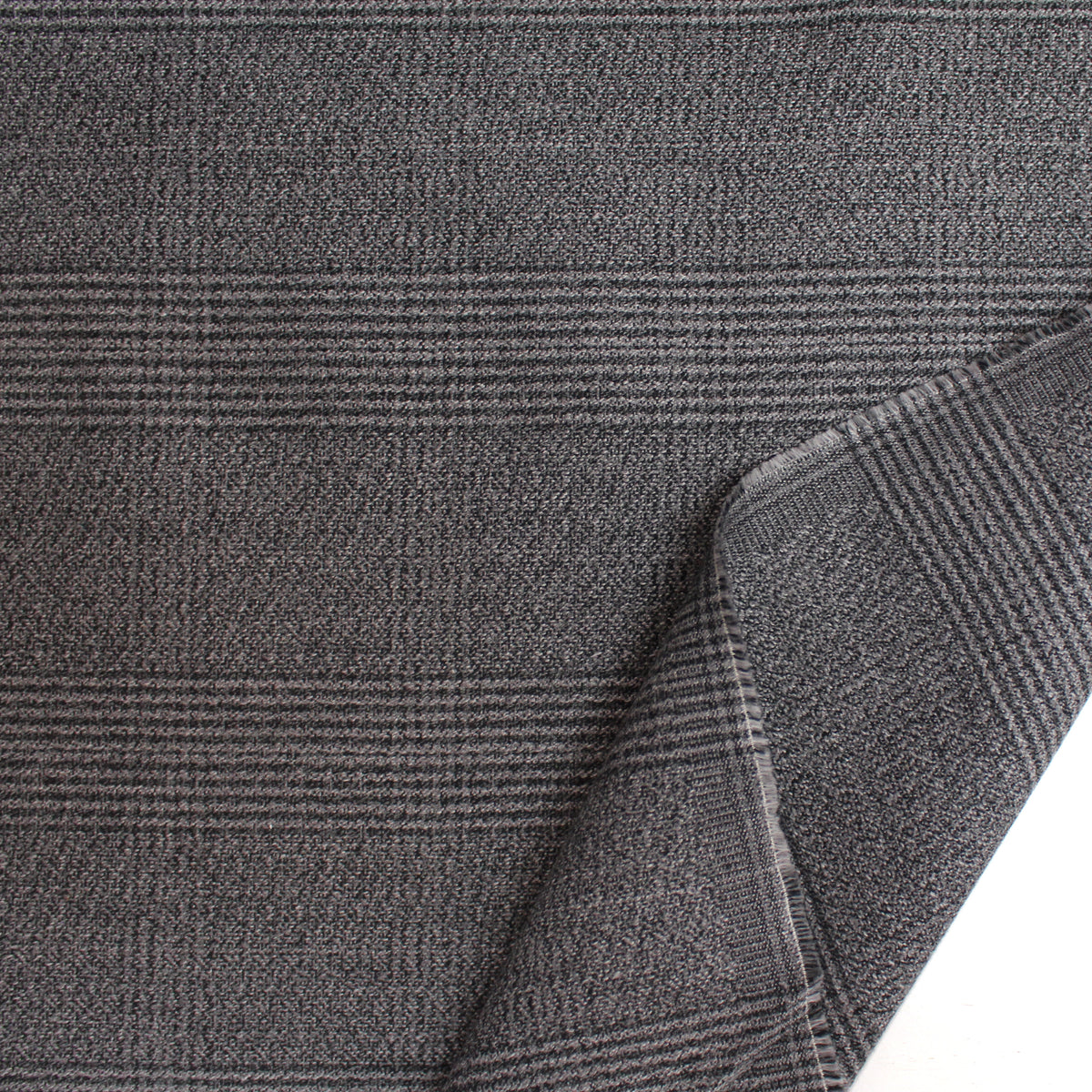 suiting, cotton crepe stretch - tonal gray Glen plaid