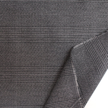 suiting, cotton crepe stretch - tonal gray Glen plaid
