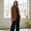 suiting, cotton/wool stretch diamond weave - brown patina