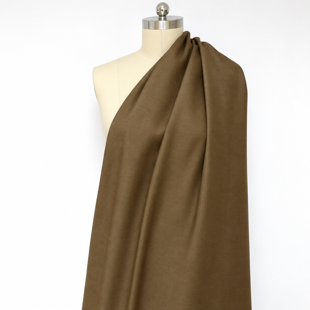 suiting, cotton 2-ply woven - olive brown