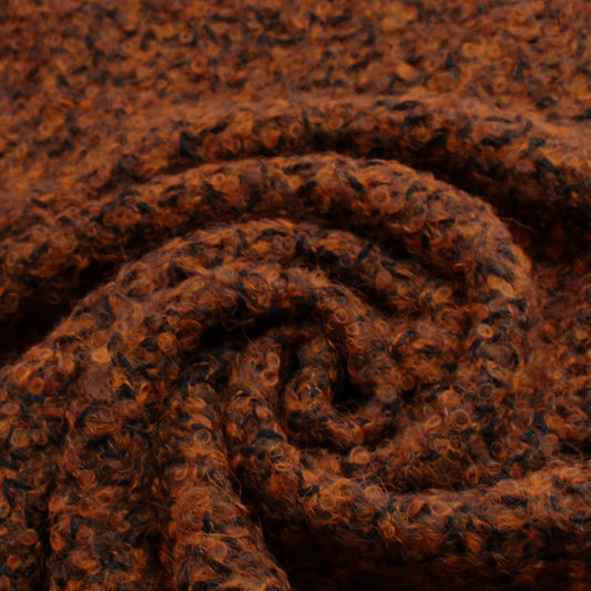 sweater knit, chunky bouclé wool blend 'autumn blaze'