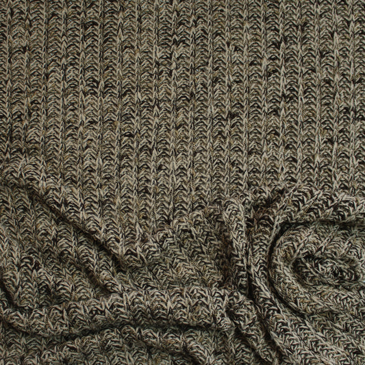 sweater knit, chunky rib wool blend 'toasted'