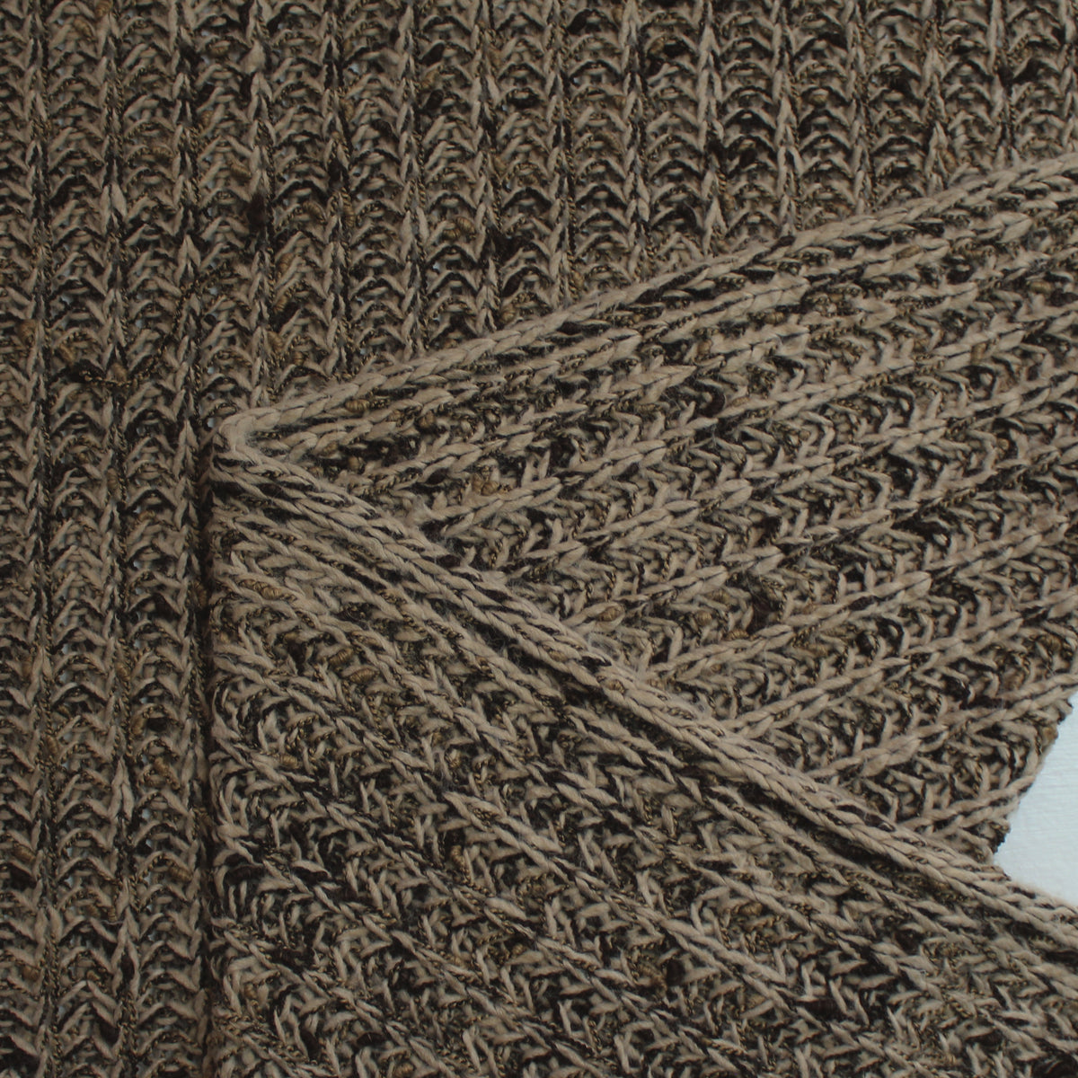 sweater knit, chunky rib wool blend 'toasted'