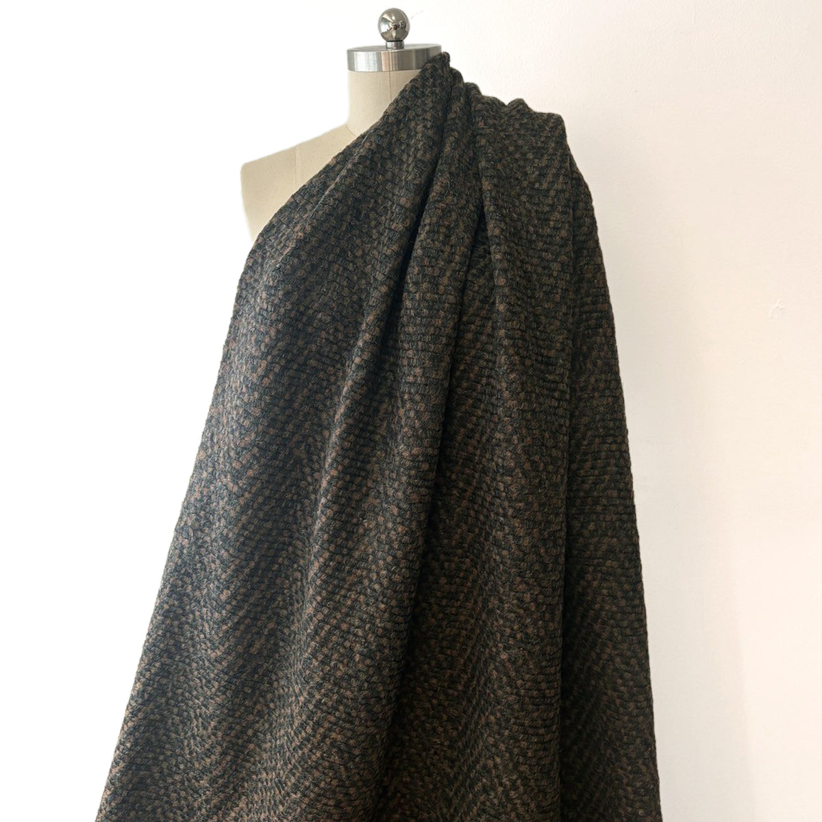 sweater knit/coating, chunky luxury wool blend 'textured herringbone'