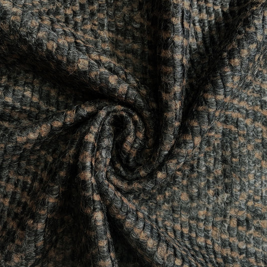 sweater knit/coating, chunky luxury wool blend 'textured herringbone'
