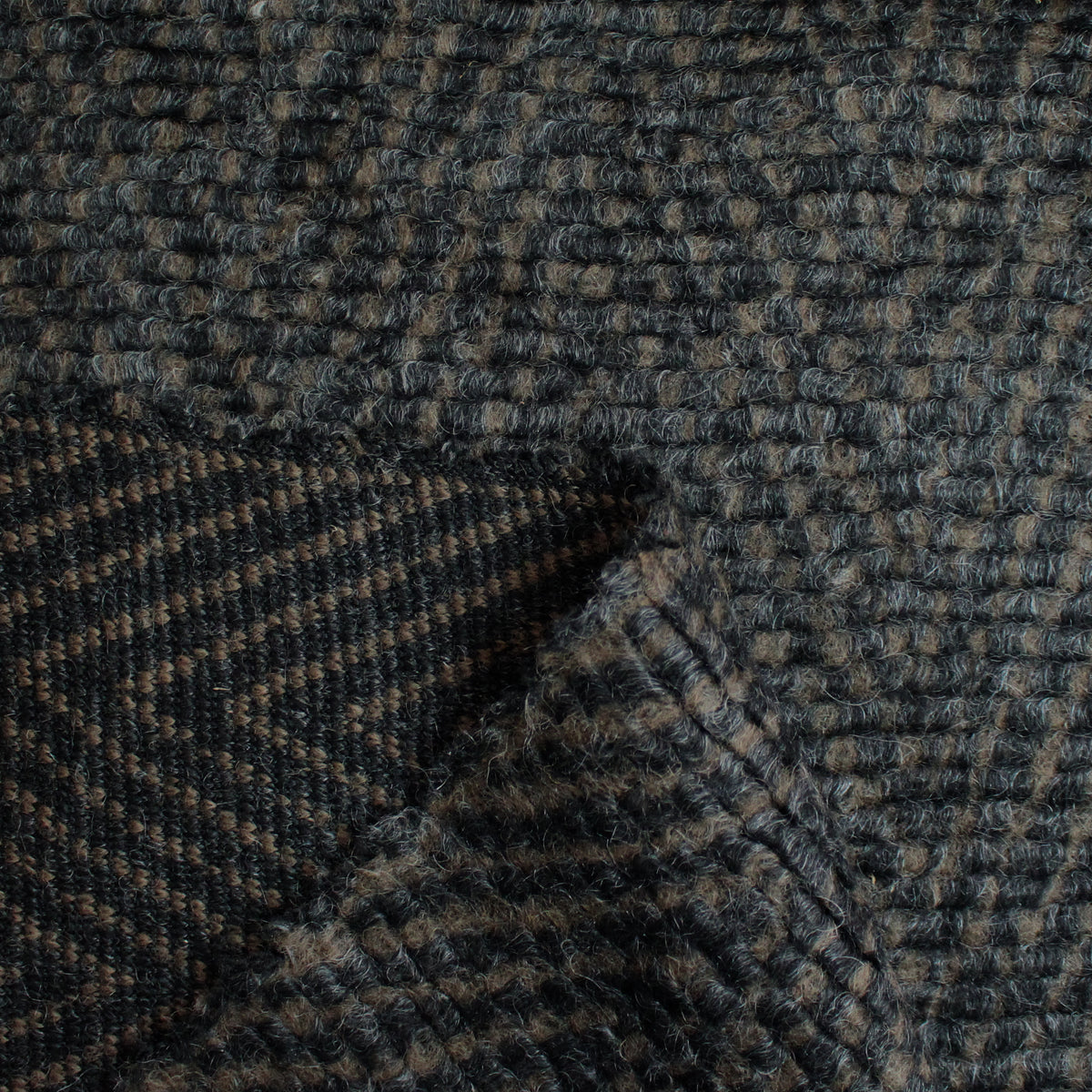 sweater knit/coating, chunky luxury wool blend 'textured herringbone'