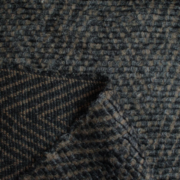 sweater knit/coating, chunky luxury wool blend 'textured herringbone'