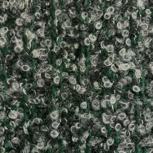 sweater knit/coating, chunky bouclé luxury wool blend 'mossy stone'