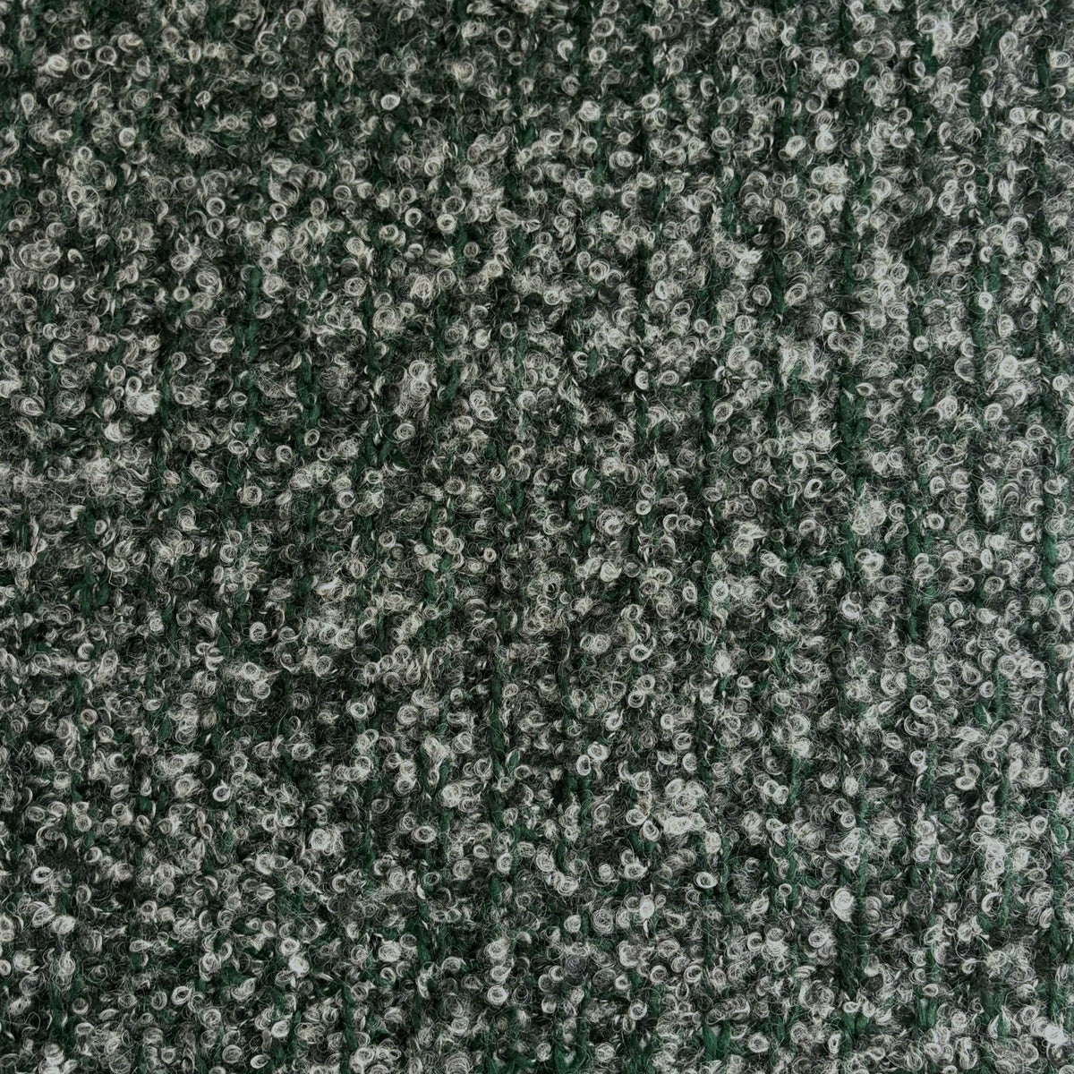 sweater knit/coating, chunky bouclé luxury wool blend 'mossy stone'