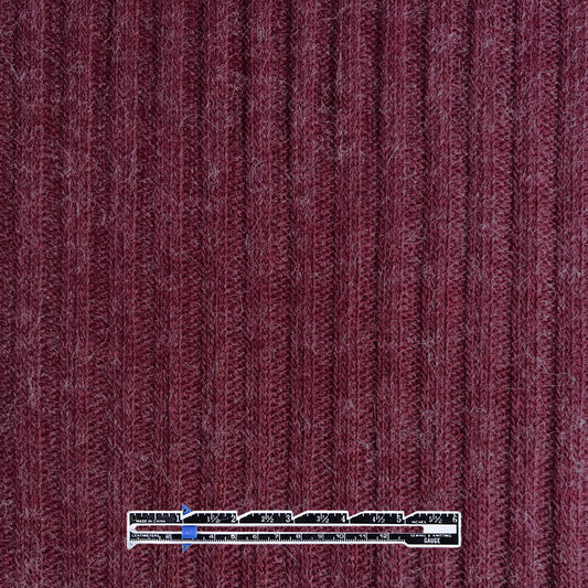 sweater knit, ribbed luxury wool blend - 'vintage wine'