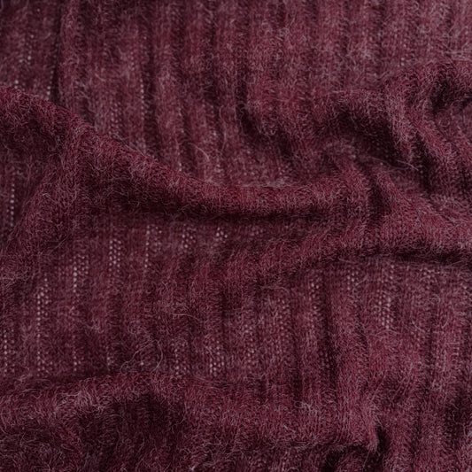 sweater knit, ribbed luxury wool blend - 'vintage wine'