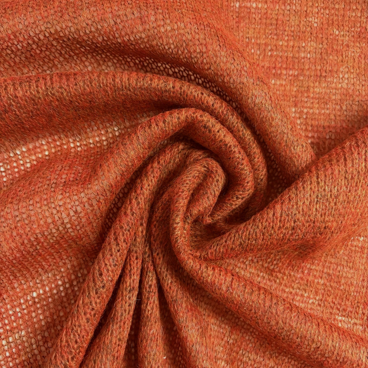 sweater knit, lightweight luxury wool blend - mottled mango