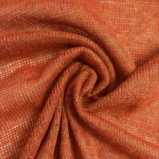 sweater knit, lightweight luxury wool blend - mottled mango