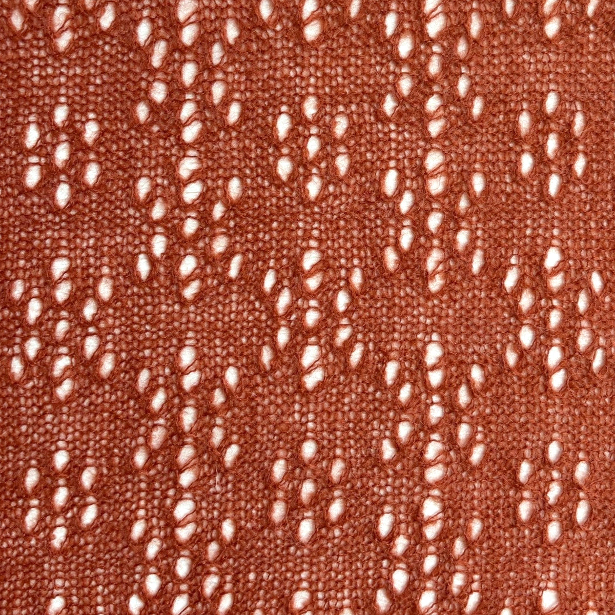 sweater knit, floral eyelet lightweight luxury wool blend - persimmon