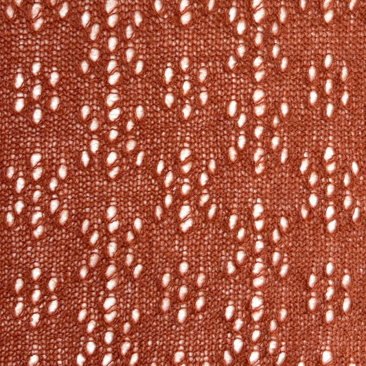 sweater knit, floral eyelet lightweight luxury wool blend - persimmon