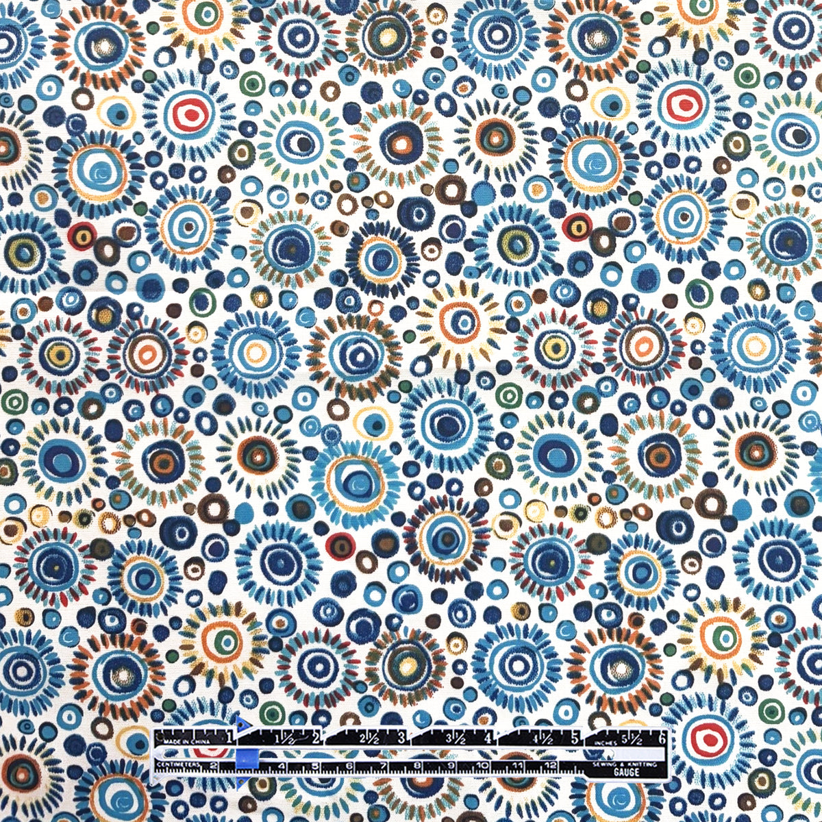 shirting, cotton stretch 'starburst' - cerulean