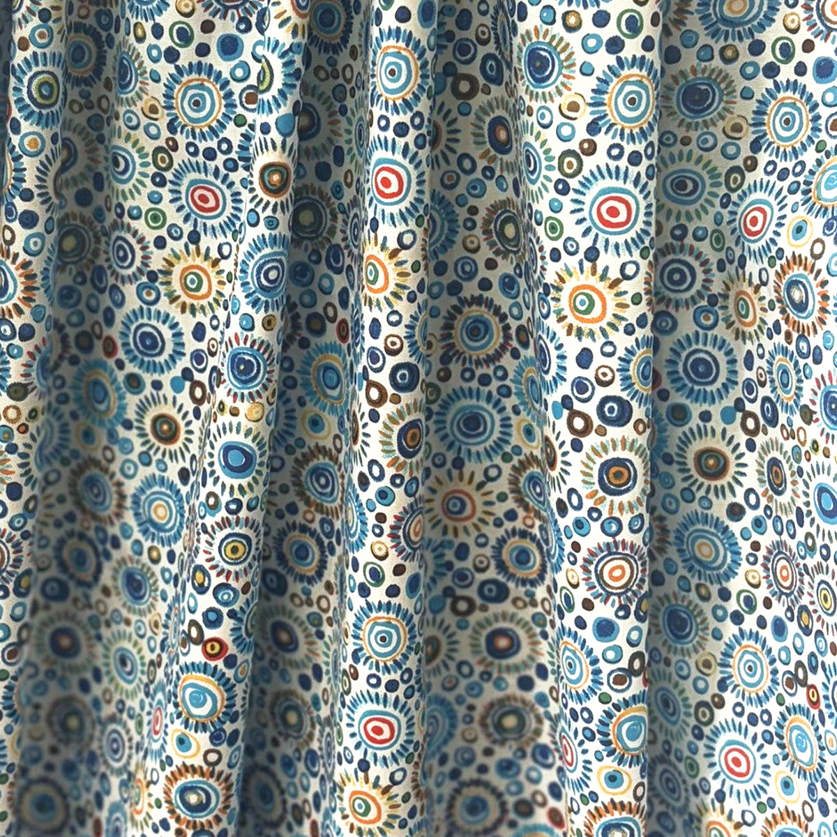shirting, cotton stretch 'starburst' - cerulean