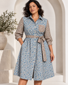 shirting, cotton stretch 'starburst' - cerulean